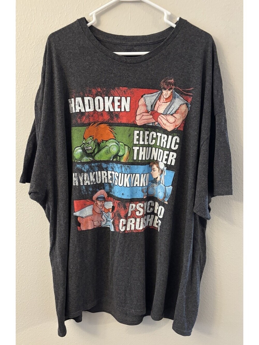 Capcom Street Fighter Special Moves Officially Licensed Charcoal T-Shirt 3XL